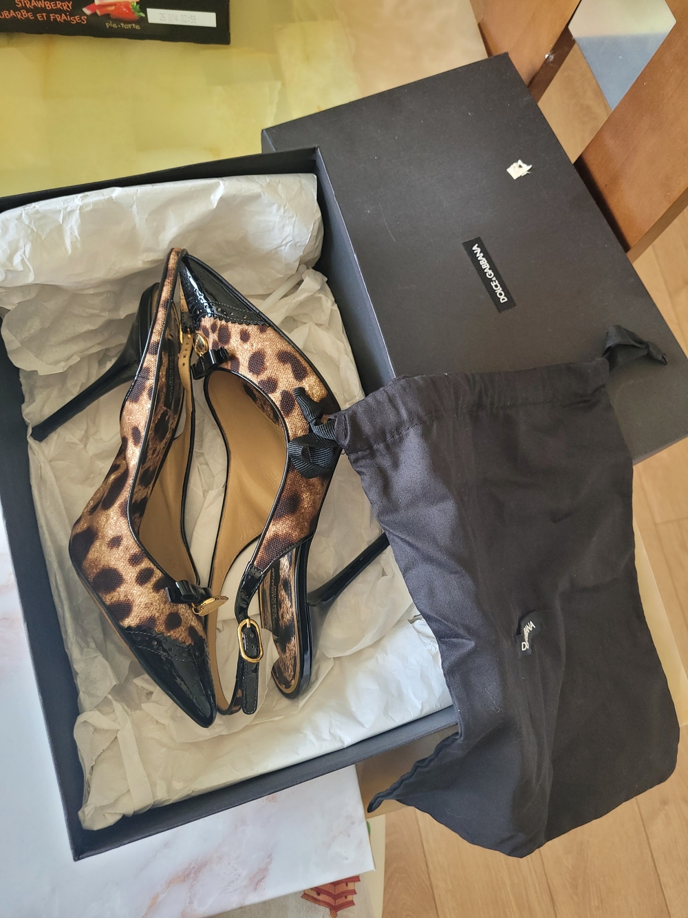 Dolce & Gabbana Animal Print Slingback Heels